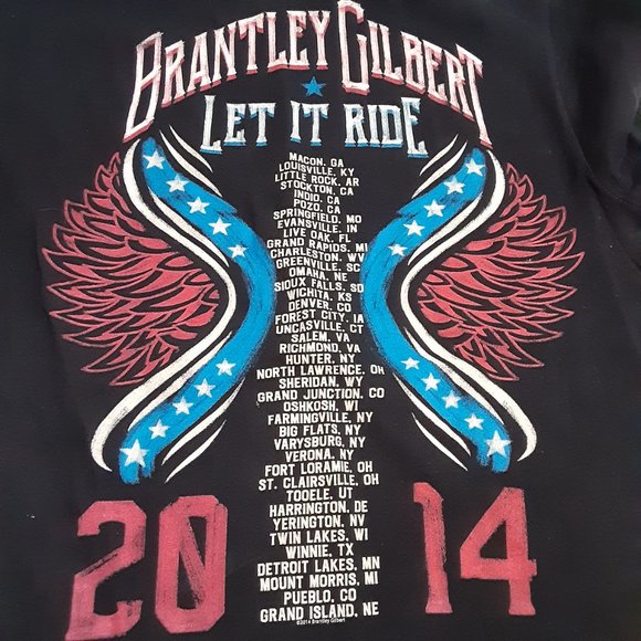Brantley Gilbert Women's 2014 Let It Ride Concert T Shirt in Size S - Picture 4 of 5